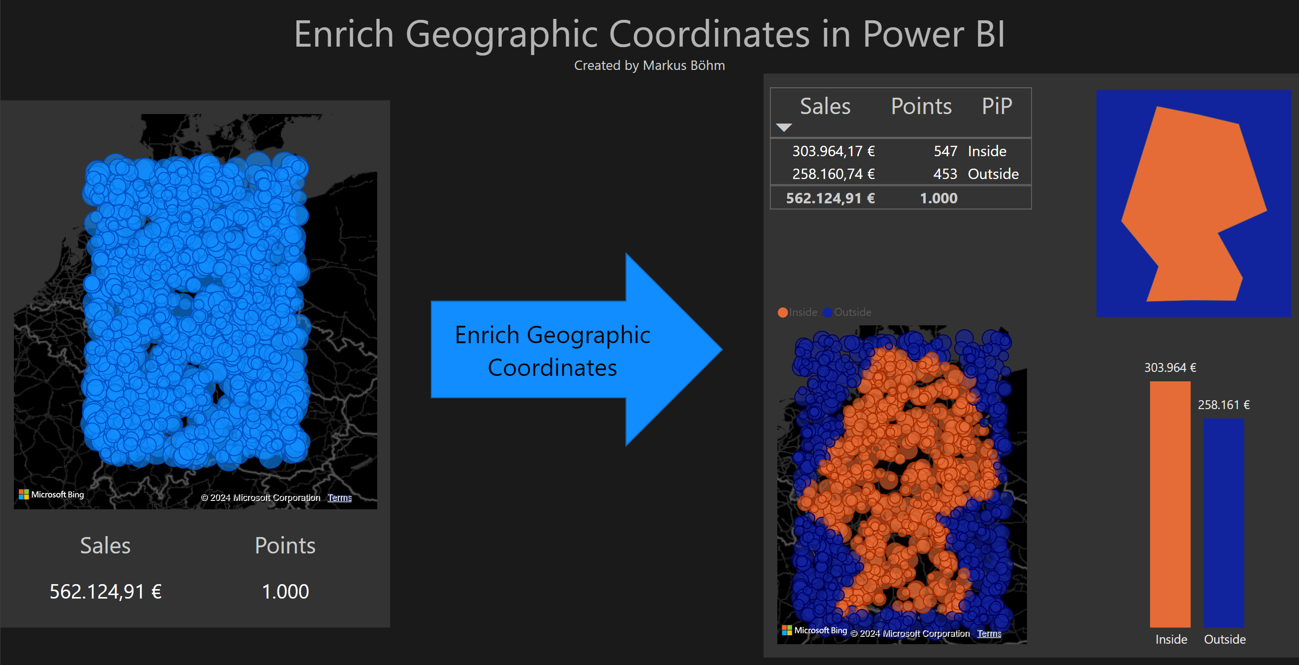 Power BI visualizing Geographic Coordinates as Inside and Outside